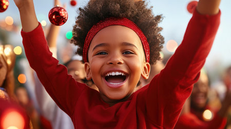 Join us for a heartwarming community gathering filled with holiday cheer! Spread warmth and kindness as we celebrate the season together Embrace the joy, share happiness, and experience the magic of the holidays with your neighbors and friends AI Generativeの素材