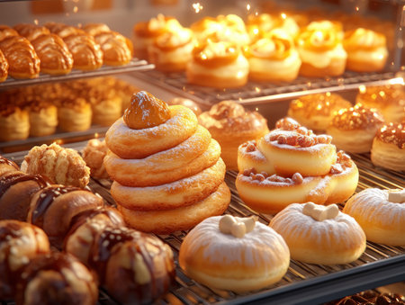 The aroma of holiday cheer fills the kitchen as festive treats bake in the oven Warm spices, sweet scents, and the promise of deliciousness create an ambiance of joyful baking Capture the magic of the season with these oven-fresh delights, perfect for sharing with loved ones AI Generativeの素材