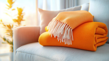 Enhance your home's comfort and style with luxurious warm blankets and plush throws Create a cozy and inviting ambiance with soft textures and rich warmth Elevate your relaxation and embrace a feeling of luxurious comfort AI Generativeの素材