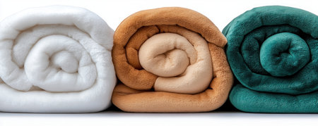 Wrap yourself in comfort with our collection of meticulously folded cozy blankets Each soft texture is designed to envelop you in warmth Explore a range of plush designs, perfect for enhancing your comfort and creating a sanctuary of relaxation AI Generativeの素材