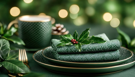 Transform your table into a festive haven with folded napkins adorned in holiday patterns Create a warm and inviting tablescape for a cozy and beautiful dining experience From classic checks to whimsical snowflakes, these festive napkins add a touch of cheer to any holiday gathering Explore tips and ideas to AI Generativeの素材