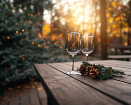 Elevate your holiday celebrations with a sparkling tablescape featuring crystal glasses This guide provides inspiration for a festive table setting, showcasing glasses perfect for toasting and impressing your guests Create a beautiful and memorable dining experience with these expert tips AI Generativeの素材