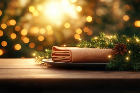 Elevate your holiday tablescape with beautifully crafted napkins in seasonal decor These napkins add a touch of elegance and festive charm, creating a memorable occasion From intricate patterns to vibrant colors, they complement your decorations perfectly, making your gathering truly special AI Generativeの素材