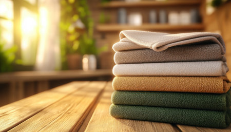 Imagine a neatly stacked pile of soft blankets, radiating warmth and inviting you to cozy up Discover the ultimate comfort with our selection of warm blankets, designed to enhance your home's ambiance with cozy, snug, and soft textures Find your perfect escape from the chill AI Generativeの素材
