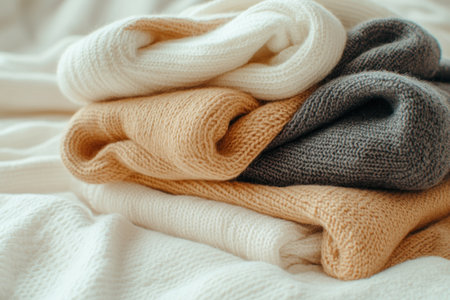 Transform your space into a haven of warmth and comfort with our collection of neutral cozy blankets Embrace the soothing embrace of soft textures in calming hues These blankets are perfect for creating a relaxing aesthetic that invites you to unwind and enjoy AI Generativeの素材