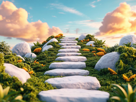 Ready to evolve? This journey guides you toward a fresh start, offering steps for progress and a clear vision for your future Embrace self-discovery and unlock your potential as you navigate the path to transformation AI Generativeの素材