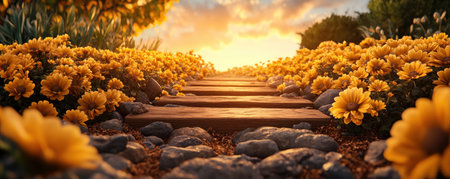 Embark on a journey of personal growth, where each step unveils new possibilities Nature's path, adorned with blossoming beauty and sunrise magic, inspires spiritual transformation and renewal Tales of hope unfold, leading to a fresh beginning AI Generativeの素材