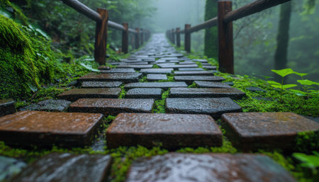 Escape to serenity and embark on a life-changing journey Immerse yourself in nature's beauty, uncover your hidden potential, and embrace personal growth and transformation This tranquil path leads to self-discovery and new beginnings, unlocking the freedom within AI Generativeの素材