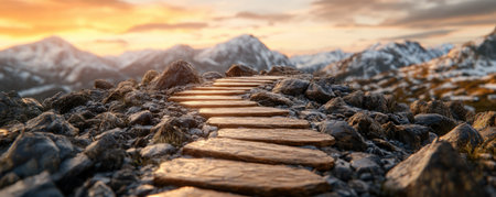 Embark on a transformative journey of self-discovery, where scenic landscapes inspire personal growth and adventure This path to new beginnings fosters strength and freedom, guiding you to explore breathtaking routes and cultivate your inner explorer AI Generativeの素材