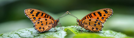 Step into a kaleidoscope of color in a springtime butterfly garden Vibrant blossoms create a symphony of harmony, attracting a diverse array of fluttering wings Witness nature's artistry at its finest, a breathtaking display of beauty and biodiversity in bloom AI Generativeの素材