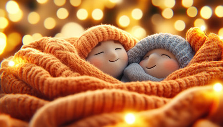 Gather your loved ones for a heartwarming Christmas evening Snuggle under a cozy blanket, filled with festive cheer and joyous laughter Let the warmth of the season embrace you as you create cherished memories with family Embrace the joy of the holidays! AI Generativeの素材