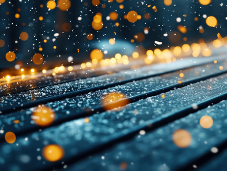 Imagine a warm, inviting space bathed in soft, festive light Gentle Christmas music fills the air as fluffy snowflakes dance outside the window The scene is one of serene beauty, a winter wonderland inviting you to relax and embrace the magic of the season AI Generativeの素材