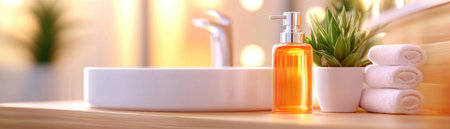 Transform your bathroom into a haven of cleanliness! Achieve a sparkling sanctuary with gleaming surfaces and fresh towels Experience the satisfaction of a sanitized glow, leaving your bathroom feeling renewed and inviting AI Generativeの素材