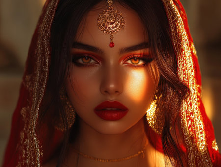 Immerse yourself in a cinematic photoshoot where breathtaking creative makeup artistry meets stunning model photography Vibrant colors, intricate details, and dramatic lighting create a captivating portrait Witness the transformative power of makeup and professional photography in this unforgettable visual masterpiece AI Generativeの素材