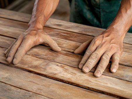 Transform your furniture with expert sanding artistry We meticulously restore and repair wooden pieces, achieving seamless textures and bold finishes Our craftsmanship reveals the beauty of the wood grain, turning damaged furniture into cherished heirlooms Discover the artistry of professional furniture sanding and restoration AI Generativeの素材