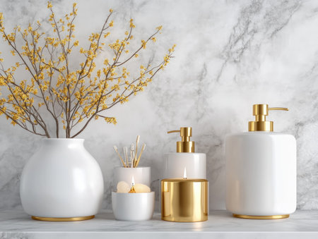 Transform your bathroom into a tranquil sanctuary with modern minimalist fixtures Clean lines, sleek shapes, and seamless integration create a sophisticated, cohesive aesthetic Discover elegant design concepts emphasizing functionality and style, perfect for contemporary homes Explore images showcasing clean textures and minimalist beauty AI Generativeの素材