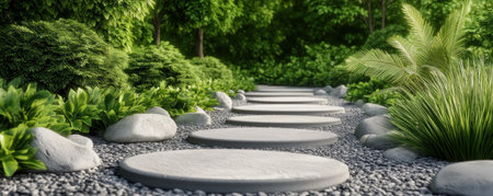 Unleash your garden's artistic potential! Concept images showcase innovative landscaping with decorative plants, creating breathtaking designs Explore unique combinations for modern or traditional aesthetics, enhancing your outdoor space with natural beauty and sophisticated style Transform your garden into a serene, inviting masterpiece, boosting curb appeal and achieving perfect form and AI Generativeの素材