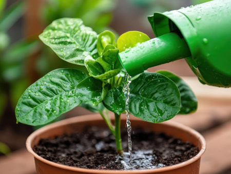 Learn essential dry-season watering techniques to keep your outdoor plants thriving during drought This guide covers deep watering, mulching, drought-tolerant plant selection, and water conservation Master best practices for low rainfall and intense heat, ensuring a lush garden even in the driest conditions Optimize your plant care with simple, effective AI Generativeの素材