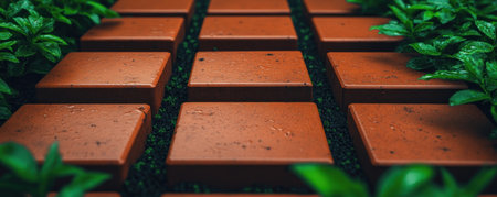 Create a stylish, modern garden with geometric clay soil patterns These innovative designs offer versatility for any size space, adding visual appeal and a sense of order Explore contemporary concepts using geometric shapes and textures to enhance your landscape's elegance A key trend in modern gardening, geometric clay soil patterns AI Generativeの素材