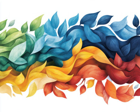 A vibrant illustration depicts diverse learners navigating interconnected pathways of skill development Flowing, organic shapes symbolize the fluidity of learning, highlighting personalized support and inclusive practices The colorful design showcases a spectrum of abilities, emphasizing growth, progress, and interconnected learning journeys AI Generativeの素材