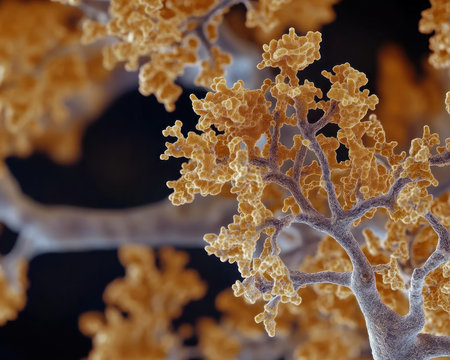 Glowing neurons intricately connect, visualizing how diet, exercise, sleep, and stress management profoundly impact cognitive function A microscopic view reveals healthy habits maintain optimal brain performance, preventing neurological decline Lifestyle choices directly influence brainpower and neural connections AI Generativeの素材