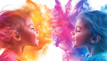 A vibrant portrayal of early childhood education showcases dynamic, interactive learning Playful engagement fosters cognitive and social-emotional growth, promoting inclusivity and creativity Effective communication and enhanced awareness shape colorful, collaborative activities that build strong educational patterns AI Generativeの素材