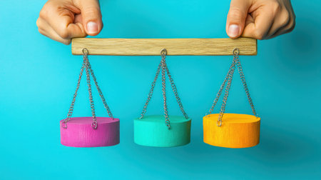 This image depicts a confident figure balancing scales, symbolizing assertive negotiation and thoughtful decision-making The concept illustrates equilibrium, highlighting how careful choices lead to optimal outcomes and fair solutions This visual representation embodies the power of balanced consideration in achieving success and equal opportunities Visualize success now AI Generativeの素材