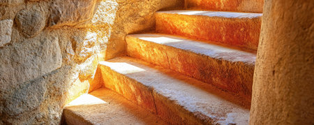 This close-up captures an evolving spiral staircase, a symbol of resilience and problem-solving Winding stone steps, bathed in natural light, form an abstract design ideal for architectural and interior studies Explore the textures, details, and unique perspective of this inspiring stairwell AI Generativeの素材