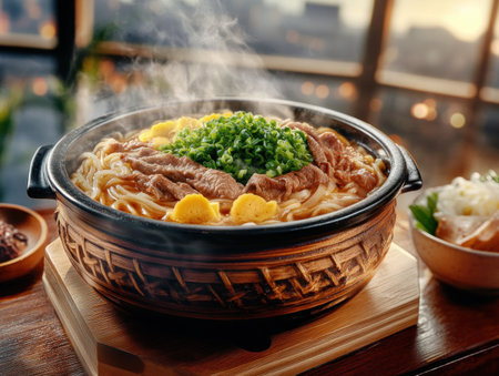 Immerse yourself in an authentic Japanese culinary experience This close-up visual journey showcases classic dishes with rich, unforgettable broth flavors Prepare to be captivated by the beauty and deliciousness of traditional Japanese cuisine A feast for the eyes and the palate! AI Generativeの素材