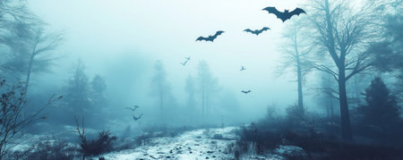 Explore a spooky yet festive invitation concept featuring a misty backdrop, bats, and eerie elements This unique approach blends darkness and celebration, perfect for themed parties Learn how to integrate bat designs, atmospheric details, and create truly memorable invitations with an eerie yet inviting vibe AI Generativeの素材