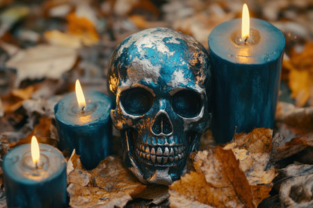 Unleash the spooky charm with our skull-themed invitations, ideal for Halloween or gothic events Featuring edgy skull designs, candles, and autumnal touches, these unique invites guarantee a memorable celebration Perfect for parties, our collection adds a bold flair, ensuring your event and invitation are unforgettable AI Generativeの素材