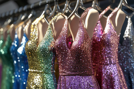 Ignite your wardrobe with our bold sequin dress collection! Shimmering metallics and dazzling embellishments bring joyful energy to youthful celebrations and memorable nights out Explore stunning colors, each with unique sparkle These fun, exciting dresses ensure unforgettable moments Find your perfect fit and shop now for shimmering styles AI Generativeの素材