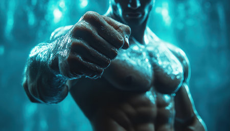 Unleash your inner strength and endurance Build muscle, break limits, and achieve peak fitness Start your intense journey now with dedication and transform your body Discover the power within to push past boundaries and become a healthier, stronger, more resilient you Your fitness transformation begins here AI Generativeの素材