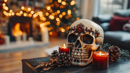 Add unique charm to your Halloween with our spooky yet festive skull decor Explore creatively designed skulls, blending classic and contemporary styles with seasonal elements Perfect for adding a touch of spooky elegance to your home, our decorative creations are just a click away! Embrace the season with a unique AI Generativeの素材