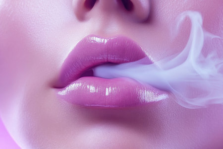 A glamorous woman delicately mists a chic perfume, creating a captivating spray of elegance and style The stunning visuals highlight the essence of glamour and chic, showcasing the artistry of perfume photography and the allure of beauty This image embodies sophistication and timeless appeal AI Generativeの素材