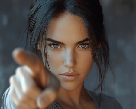 Behold a woman of unmatched power! Exploding with energy, she's poised to conquer all This portrait captures her radiating strength, confidence, and a resolute readiness to lead It embodies a powerful woman at the dawn of a new chapter, commanding her destiny A fresh start for the strong AI Generativeの素材