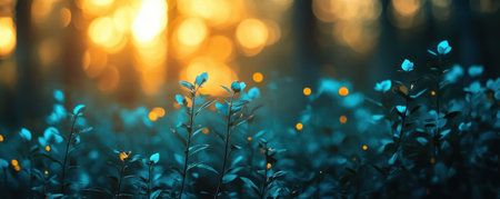 Immerse yourself in a surreal tropical forest aglow with bioluminescent plants This enchanting scene, perfect for wallpapers and design, reveals a hidden world of vibrant, glowing flora Experience the ethereal light and magical details of this botanical wonderland, inviting you on a visual journey filled with mystery and wonder AI Generativeの素材