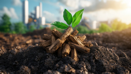 Explore carbon-neutral power with a biomass facility that transforms waste into energy, minimizing emissions This green fuel innovation utilizes sustainable resources for a cleaner environment Witness the transformation of waste into power, enhancing energy independence through renewable biomass Discover clean energy solutions and innovative waste-to-energy methods AI Generativeの素材