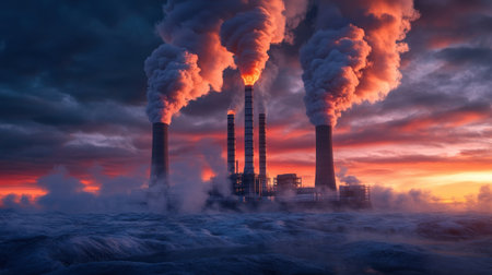 Venture into a futuristic geothermal plant, a symphony of technology and Earth's energy Witness steam rising from vents, showcasing clean power in action This innovative design visualizes sustainable energy's future, where geothermal resources provide a harmonious solution for a brighter, powered tomorrow AI Generativeの素材