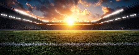 Experience the future of sports at our solar-powered stadium! Witness cutting-edge grid and battery solutions powering high-performance games This eco-energy marvel blends environmental consciousness with modern design, showcasing the potential of renewable energy A glimpse into the future, this green, energy-efficient venue redefines sports infrastructure AI Generativeの素材