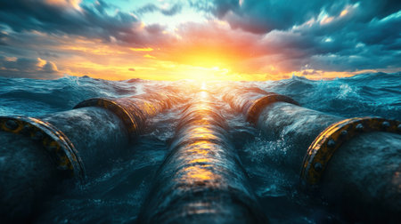 Discover the thriving underwater ecosystems around offshore wind turbine foundations Concrete and steel structures form artificial reefs, hosting diverse marine life These crucial infrastructures blend clean energy production with ocean conservation, showcasing how innovative engineering supports both a sustainable future and vibrant marine biodiversity AI Generativeの素材