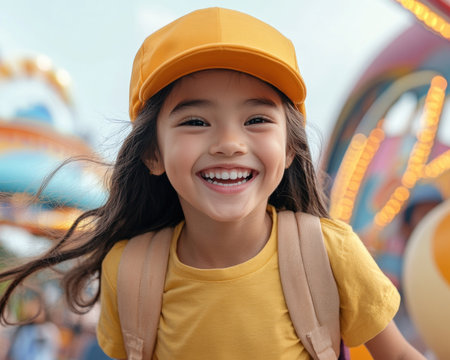 Celebrate Children's Day with outdoor fun! Enjoy carnival games and activities for all ages Immerse in imagination and play, creating lasting memories with vibrant colors and happy smiles Let the spirit of Children's Day ignite their imagination! AI Generativeの素材