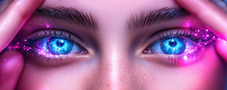 This image explores cybernetic AI's impact on automated workflows, showcasing the fusion of technology and humanity AI optimizes processes, blurring lines between man and machine It depicts a future of seamless automation, highlighting the intriguing interplay between artificial intelligence and human interaction, driving progress and innovation AI Generativeの素材