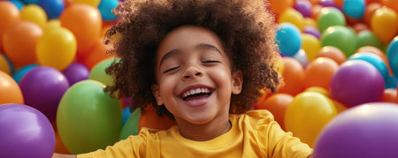 Capture the joy of Children's Day with this vibrant outdoor scene! Kids and families revel in balloon-themed fun, radiating pure happiness Bursting with color and laughter, it's ideal for cards and social media, sharing the festive spirit of childhood Perfect for celebrating! AI Generativeの素材