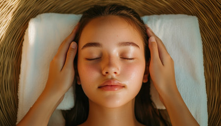 Find tranquility through massage therapy, a meditative journey using geometric patterns Experience calming techniques blending mindfulness and precision, unlocking inner peace Skilled hands release tension, harmonizing body and soul Explore the art of calm geometry enhancing wellbeing through massage, finding balance within AI Generativeの素材
