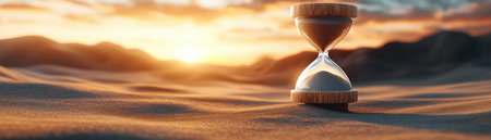Evoke time's essence with this captivating image: an abstract hourglass of light and shadow against a glorious sunset This visual allegory poignantly captures fleeting moments Download this high-quality art, perfect for creative projects and exploring the interplay of time and light A powerful reminder of time's passage AI Generativeの素材