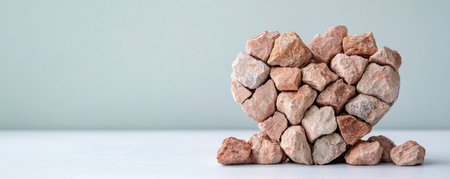This sculpture, a heart formed from vivid memory fragments, embodies emotional depth and fractured love Each stone symbolizes love, loss, and connection, creating a powerful visual metaphor Perfect as a wallpaper or artwork, it invites contemplation on the intricate nature of human emotions and experiences AI Generativeの素材