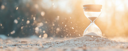 A cracked hourglass spills shimmering memories, not sand, embodying emotional recollection and lost time Each crystal reflects past moments, illustrating temporal fragility and the bittersweet nature of remembrance This evocative image highlights transience, where time flows uniquely, resonating with the poignant experience of fading moments AI Generativeの素材