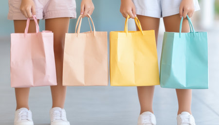 Embrace back-to-school joy with smiling teens in a park, proudly displaying colorful shopping bags brimming with new stationery Find fantastic deals and equip your students for success Explore our student-focused section now for amazing back-to-school offers and essential supplies Get ready for the semester! AI Generativeの素材