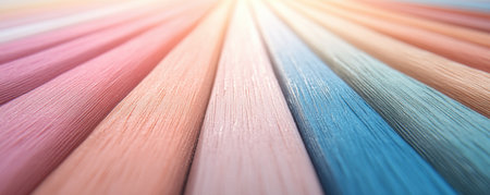 This image presents a gradient of colorful pencils, blending aesthetic beauty with writing functionality Their smooth texture and soft hues highlight the artistic essence of drawing tools Perfect for creative projects, back-to-school, or art inspiration, it's a beautiful and ready-to-use visual The pencils' vibrant colors complement the image's overall aesthetic AI Generativeの素材